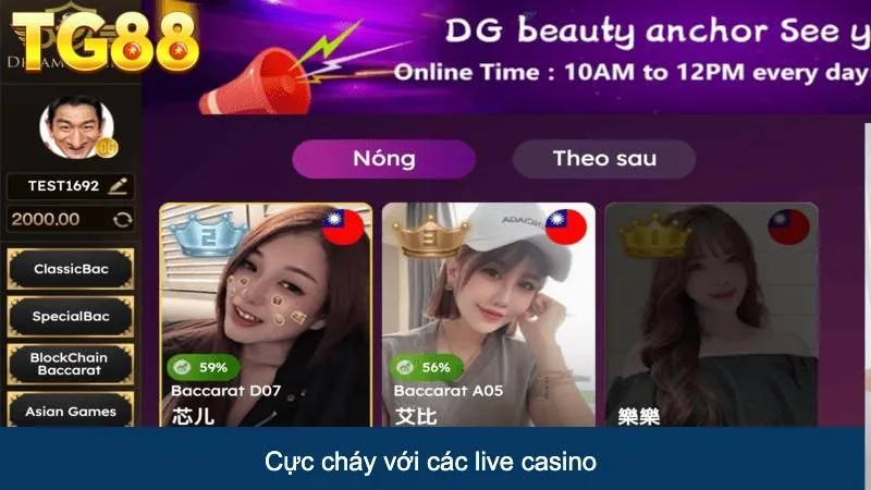 Cực cháy với tựa game live casino đẳng cấp